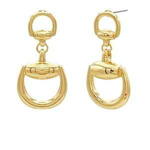 Double Horsebit Drop Earrings